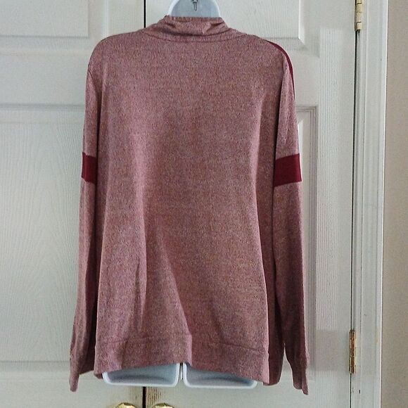 St John's Bay maroon lightweight long sleeve drawstring collar top Sz XXL - Picture 4 of 5